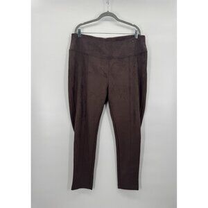 Serra Womens XLarge Mocha Faux Suede Pant Legging Capsule Minimalist Stretch Fit